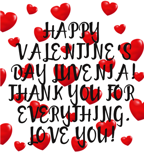 Happy Valentine's Day Luvenia Thank You For Everything - Heart, HD Png Download PNG with transparent background