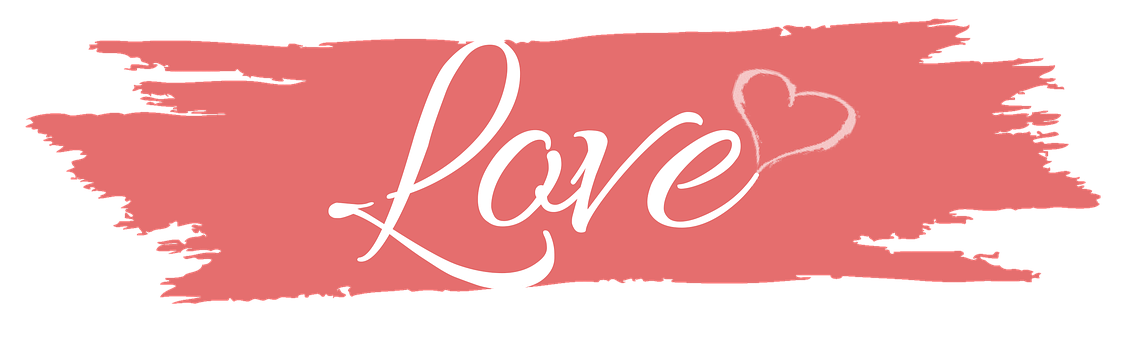 Valentines Day Love Brushstroke Banner PNG with transparent background