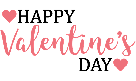 Valentines Day Script Text Design PNG with transparent background