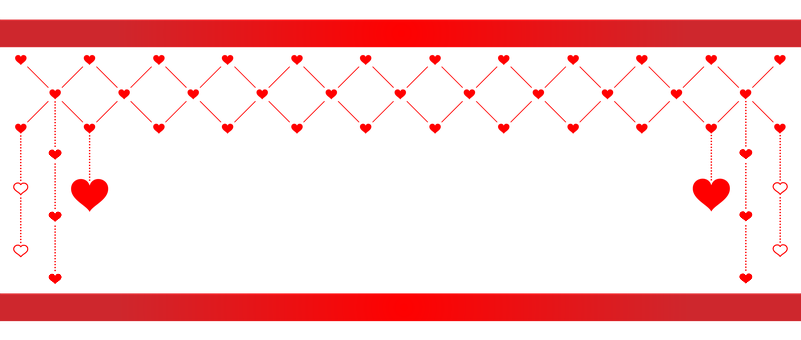Valentines Heart Banner Background PNG with transparent background
