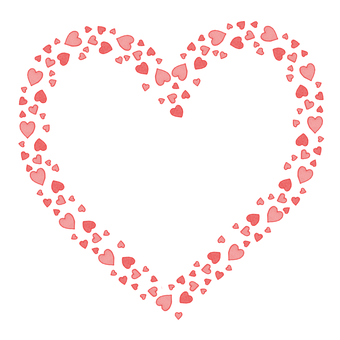 Valentines Heart Formation PNG with transparent background