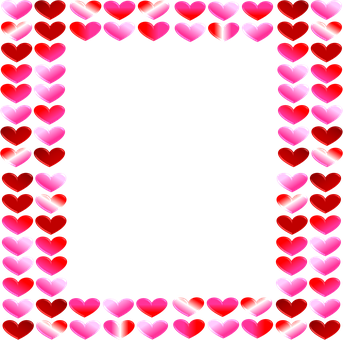Valentines Heart Frame PNG with transparent background