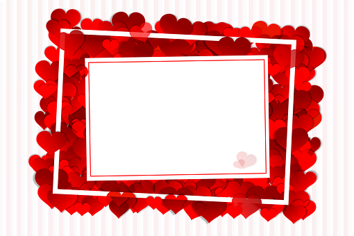 Valentines Heart Frame Template PNG with transparent background