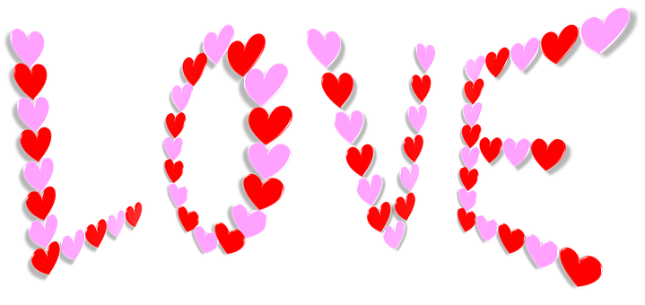 Valentines Heart Love Text PNG with transparent background