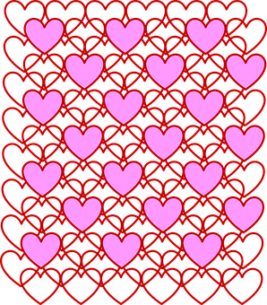 Valentines Heart Pattern Background PNG with transparent background