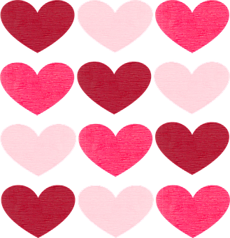 Valentines Hearts Pattern PNG with transparent background