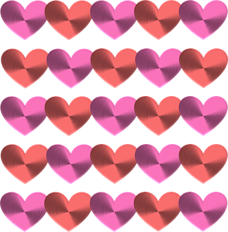 Valentines Hearts Pattern PNG with transparent background