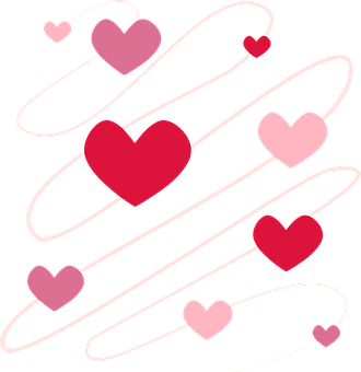 Valentines Heartsin Motion PNG with transparent background
