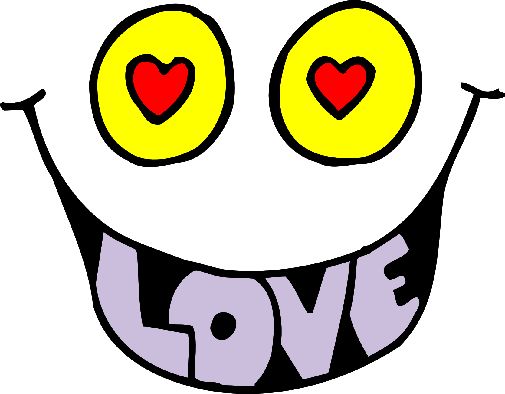 Googly Eyes And A Smile With Protruding Tongue Cartoon - Black And White Valentines Day, HD Png Download PNG with transparent background
