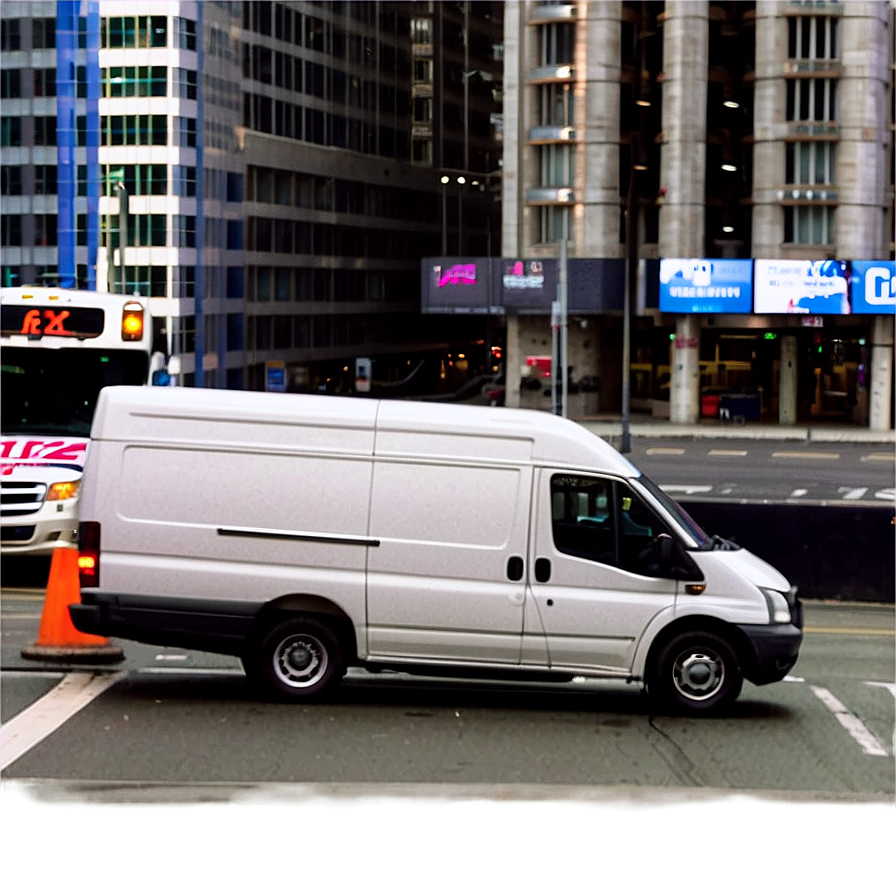 Van in City Traffic PNG 06202024 PNG with transparent background