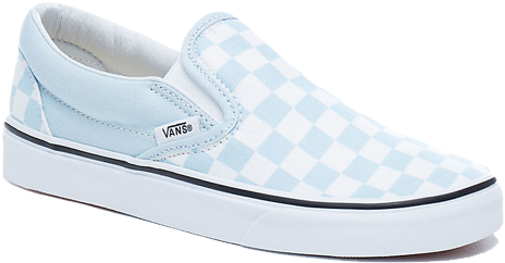 Vans Classic Slip On Shoes Checkerboard Baby Blue/white - Vans Baby Blue True White, HD Png Download PNG with transparent background