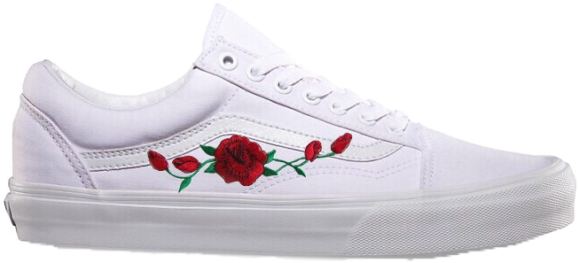 Vans Rose Embroidery White, HD Png Download PNG with transparent background
