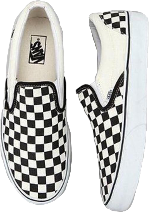 #vans #shoes #vsco #skate #checkered #checkeredvans - Foot Checkerboard Slip On Vans, HD Png Download PNG with transparent background