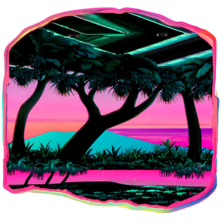 Vaporwave Aesthetic PNG ebv PNG with transparent background