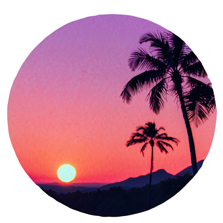 Vaporwave Aesthetic Sunset Png 06112024