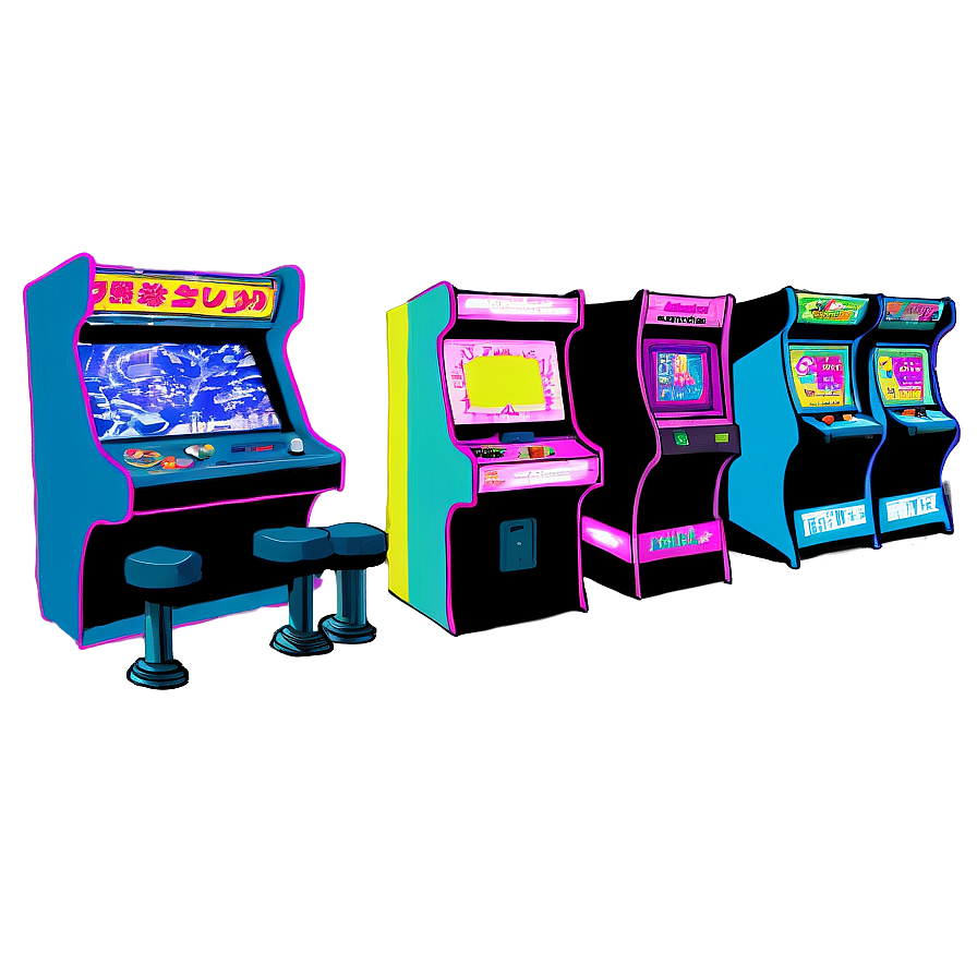 Vaporwave Arcade Scene Png Pal81