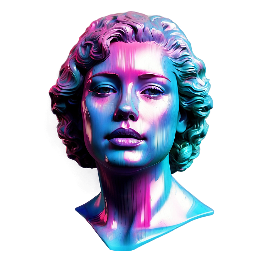 Vaporwave Glitched Portrait Png 06112024