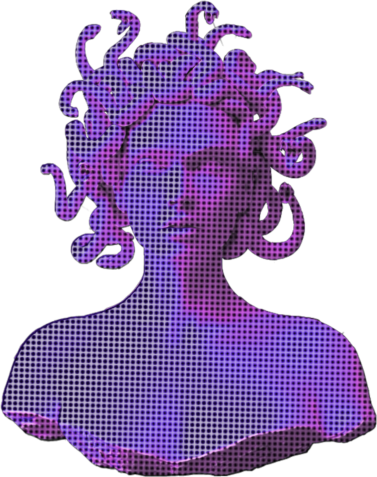 Vaporwave Medusa Statue Aesthetic.png