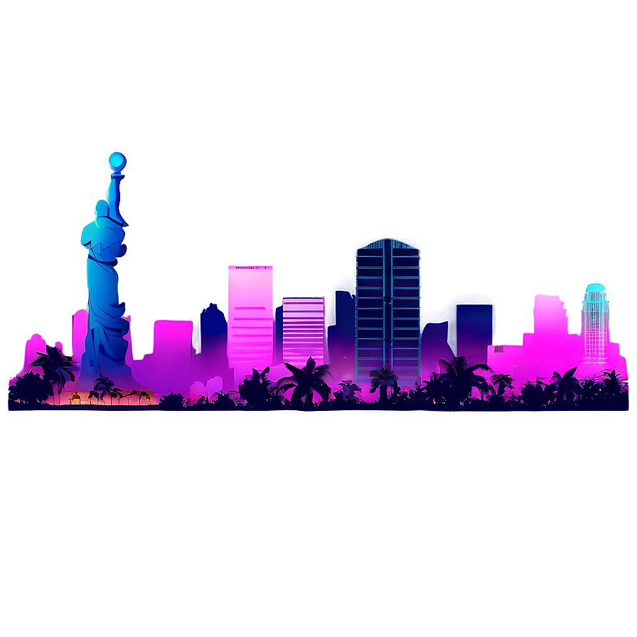 Vaporwave Night Cityscape Png 60