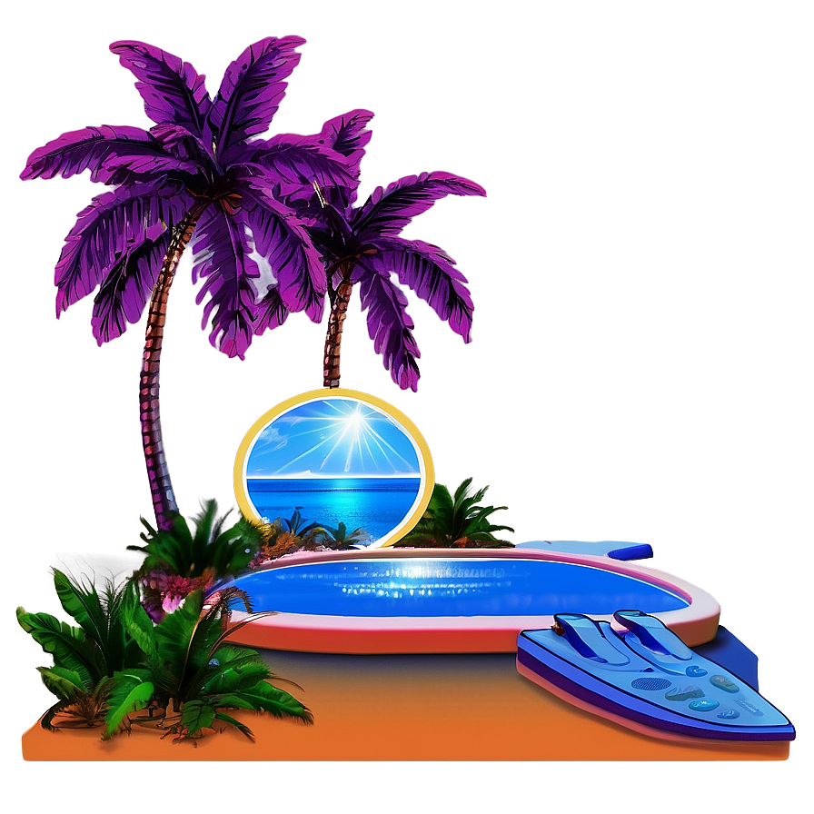 Vaporwave Palm Trees Png 06112024