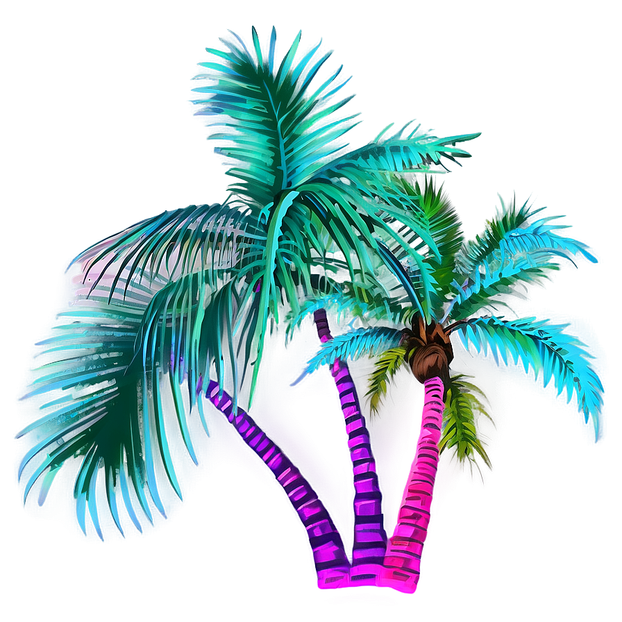 Vaporwave Palm Trees Png 06112024