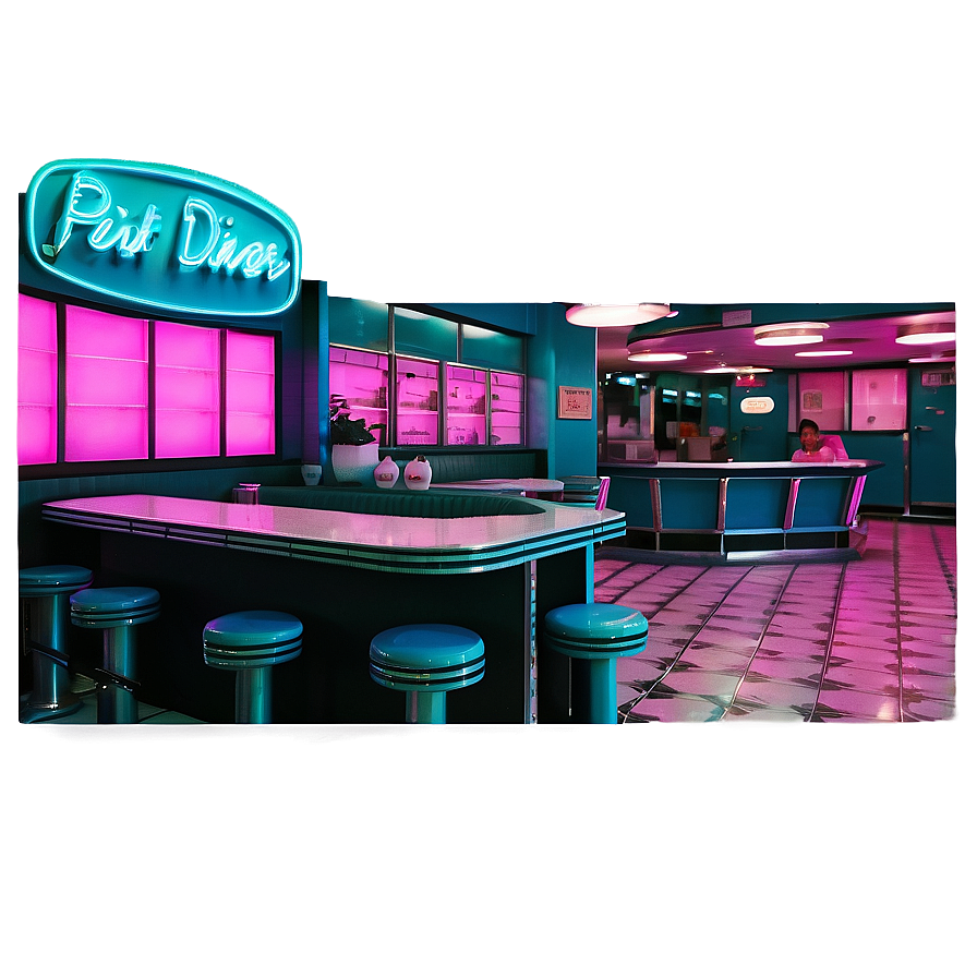 Vaporwave Retro Diner Png 06112024