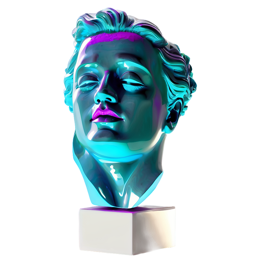 Vaporwave Statue Art PNG 64 PNG with transparent background