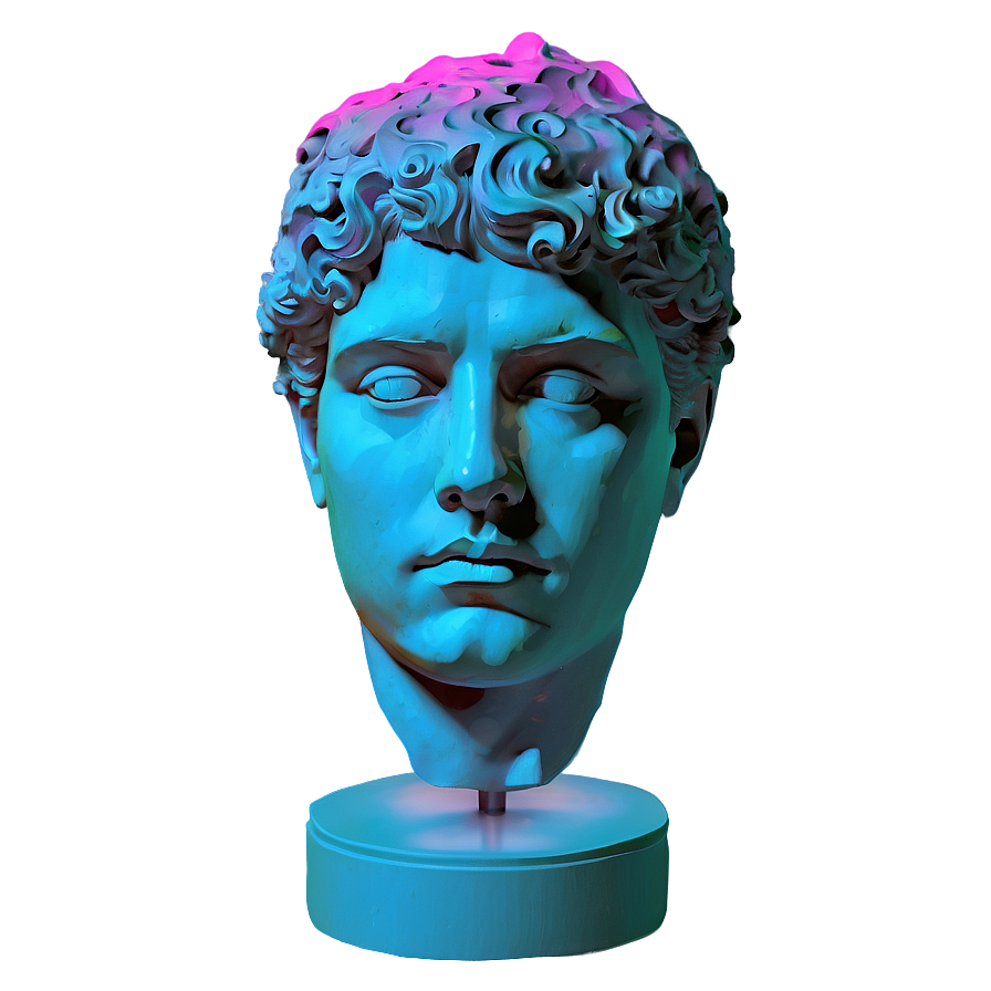 Vaporwave Statue Head Png 06112024