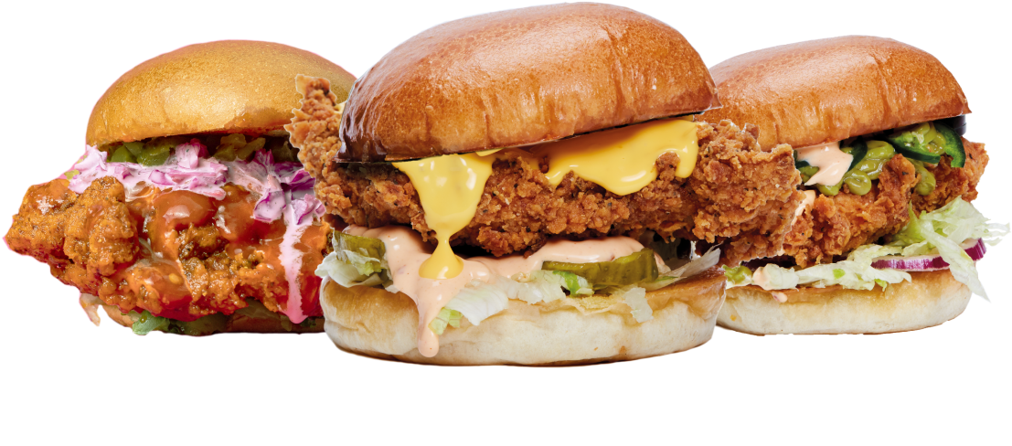 Variety Chicken Sandwiches PNG with transparent background