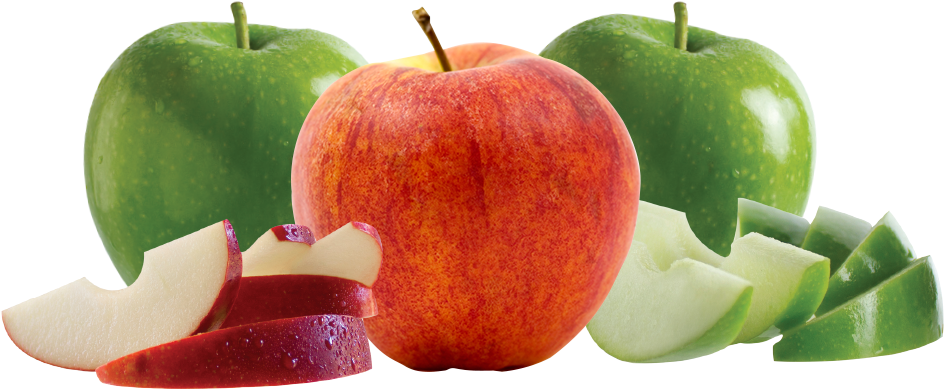 Varietyof Applesand Slices PNG with transparent background