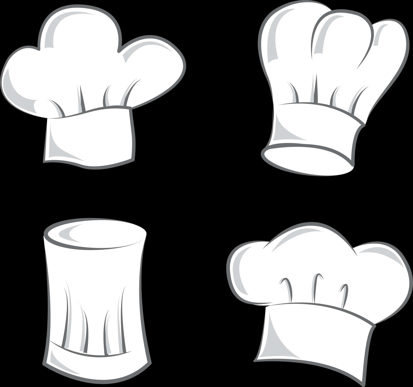 Varietyof Chef Hats Illustration PNG image with a transparent background, free high-resolution download