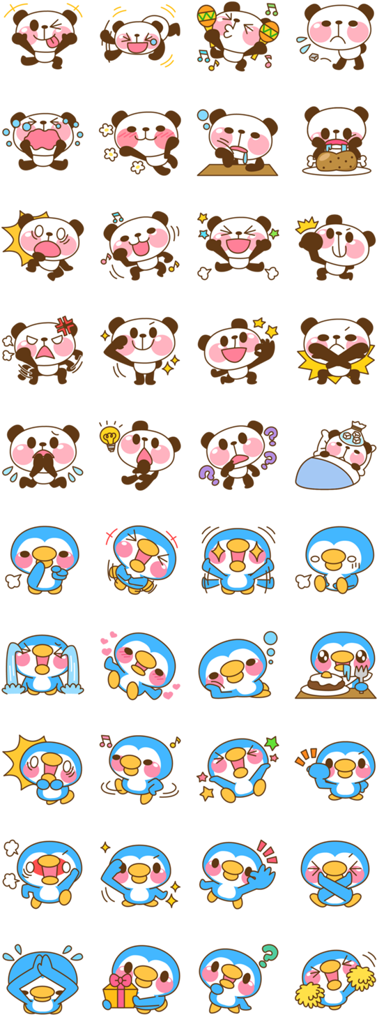 Varietyof Cute Pandas Emotionsand Activities