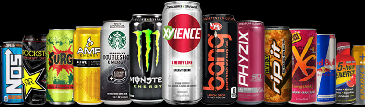 Varietyof Energy Drinks Lineup