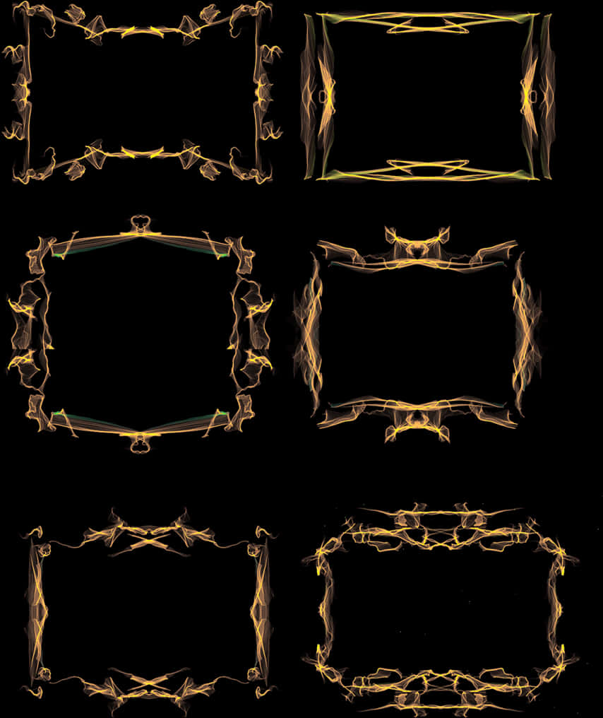 Varietyof Golden Borders PNG image with a transparent background, free high-resolution download
