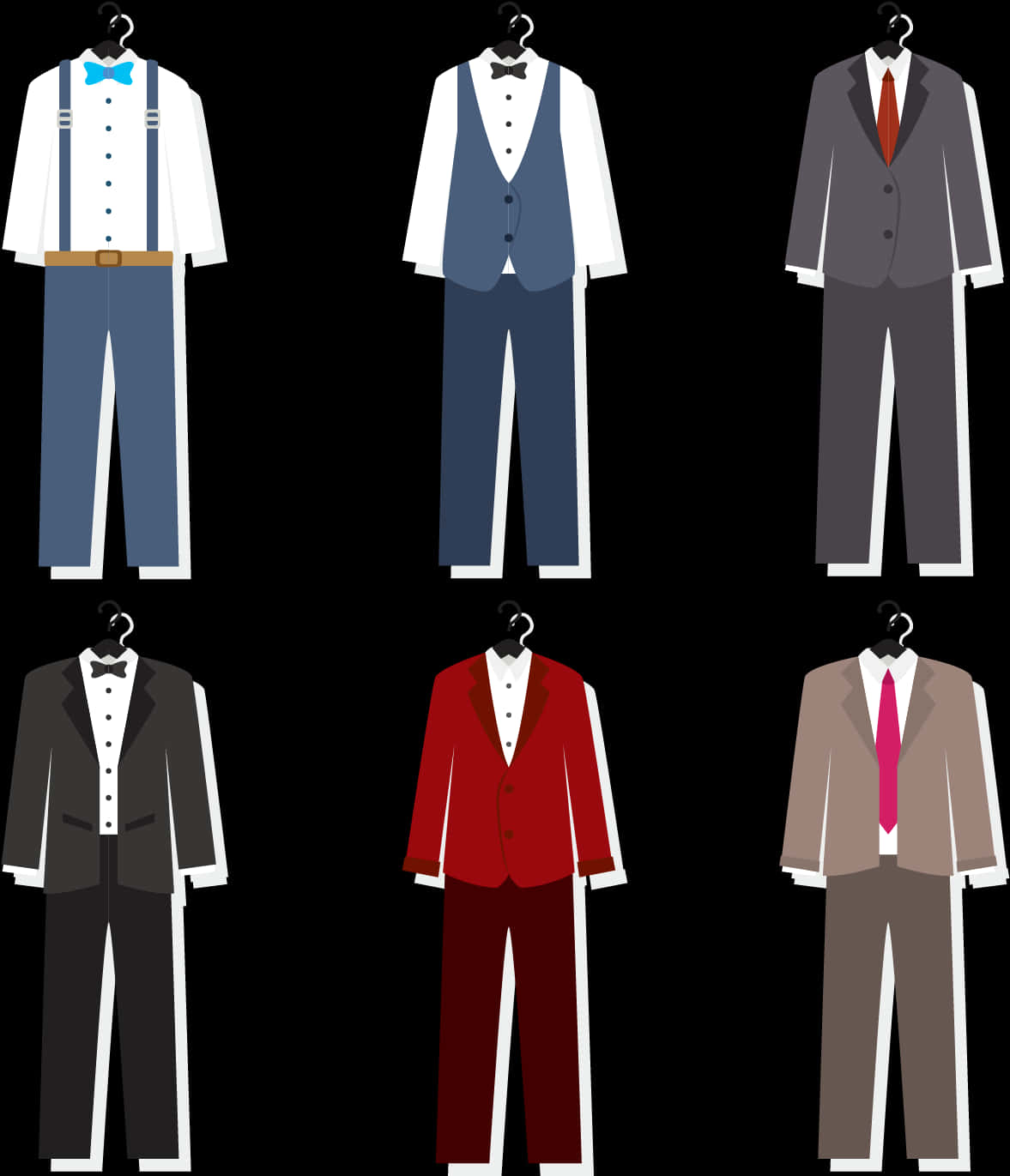 Varietyof Mens Suits Illustration