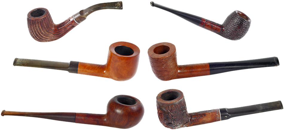 Varietyof Smoking Pipes PNG image with a transparent background, free high-resolution download