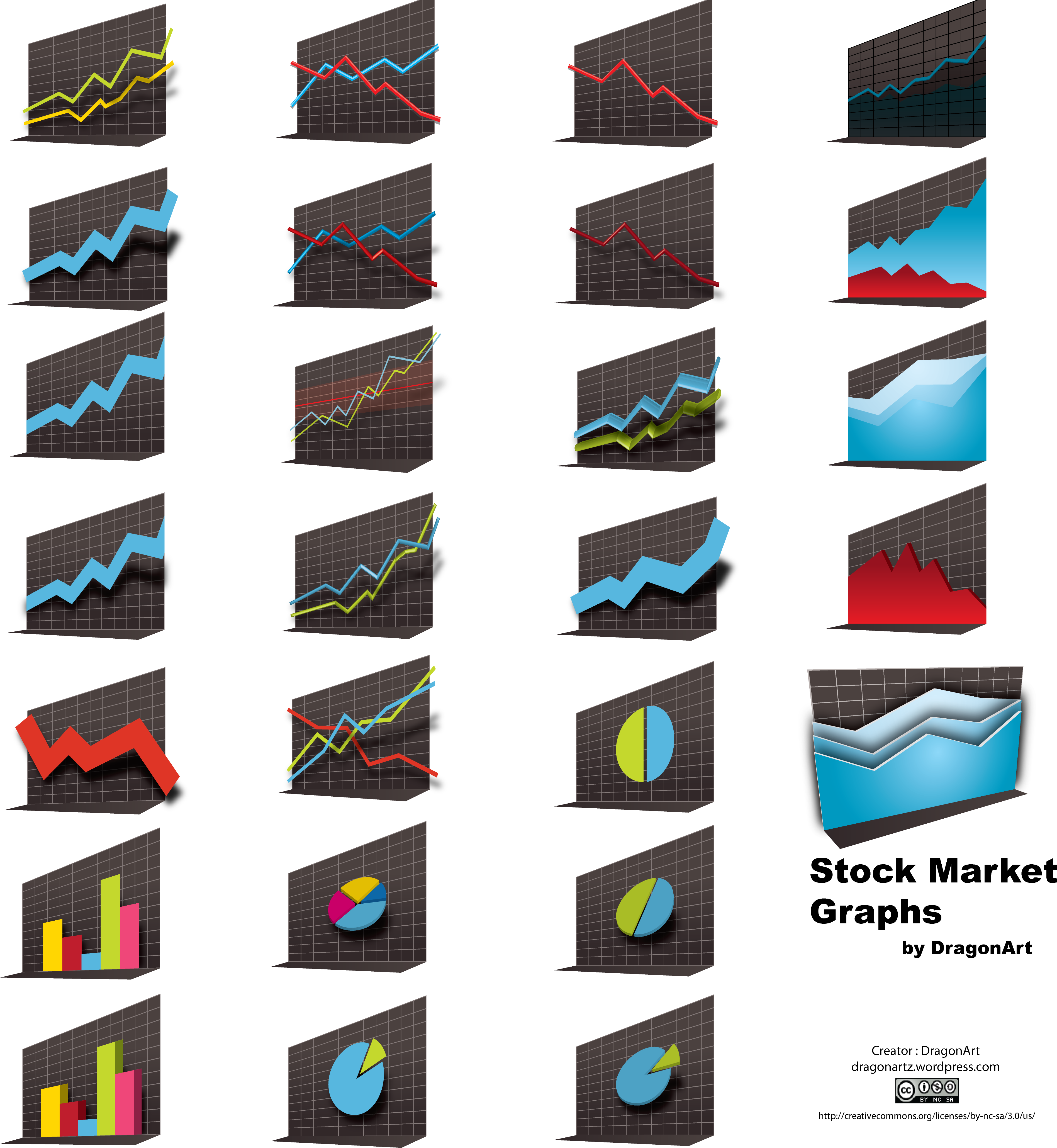 Vector Stock Market Graphs 3d By Dragonart - Stock Exchange Graph Vector PNG with transparent background