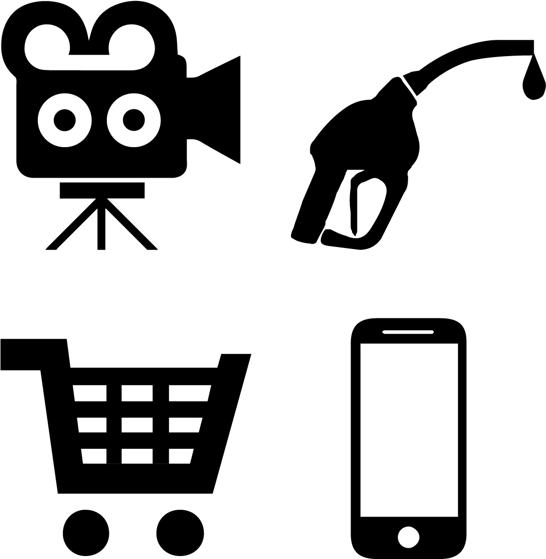 Various Black Icons Set PNG with transparent background