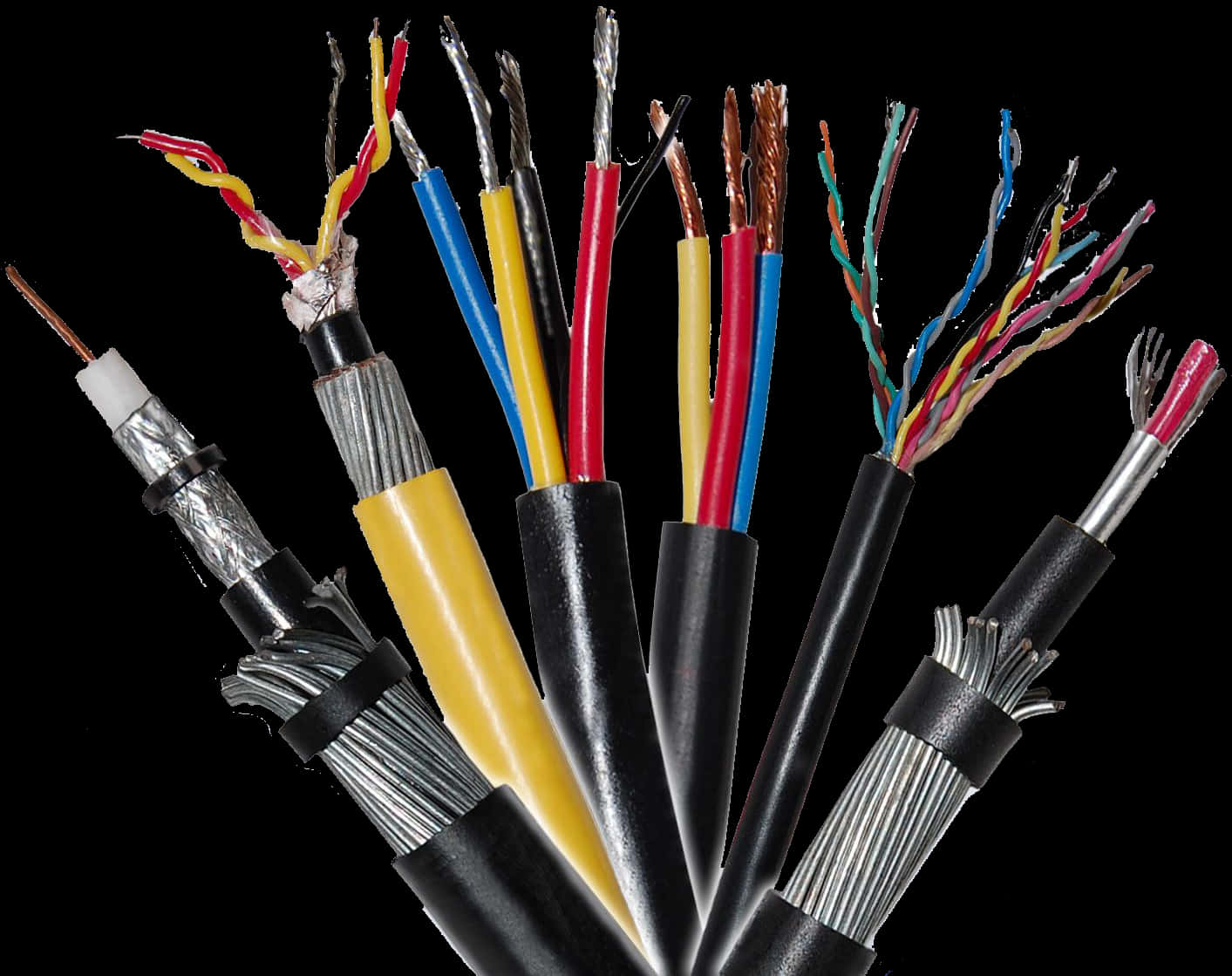 Various Electrical Cables Exposed