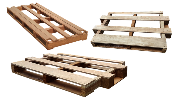 Various Wooden Pallets Isolated PNG with transparent background