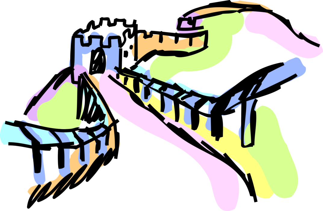Vector Illustration Of Great Wall Of China Fortification - Great Wall Of China, HD Png Download PNG with transparent background