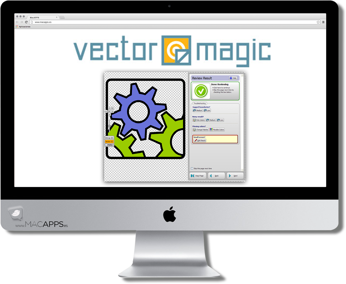 Vector Magic Desktop Application Screenshot PNG with transparent background