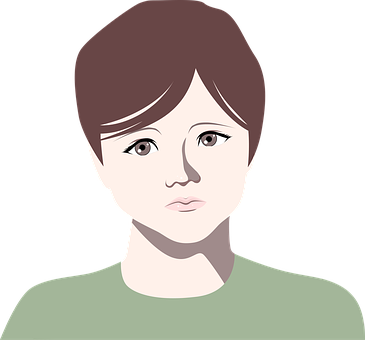Vector Portraitof Young Woman PNG with transparent background