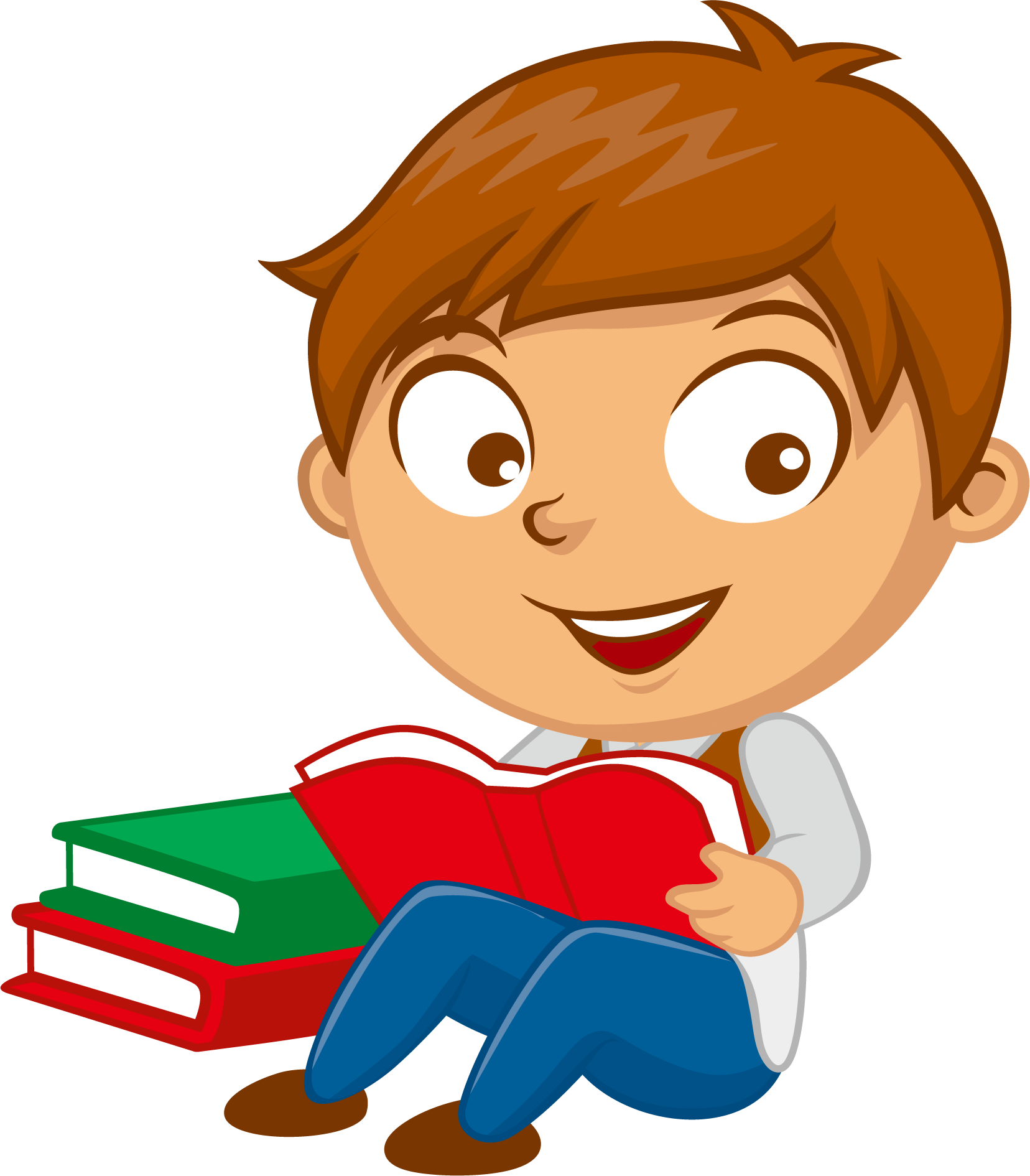 Vector Reading School Boy Png Download - Boy Png Clipart, Transparent Png PNG with transparent background