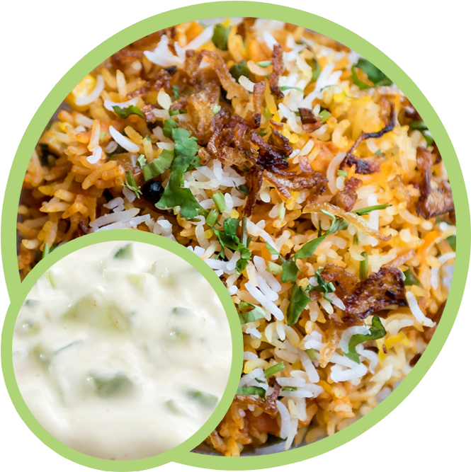 Veg Biryaniwith Raita Side Dish