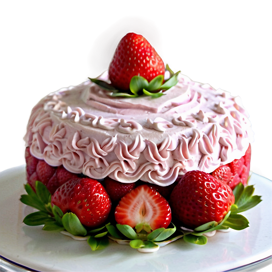 Vegan Strawberry Cake PNG cju PNG image with a transparent background, free high-resolution download