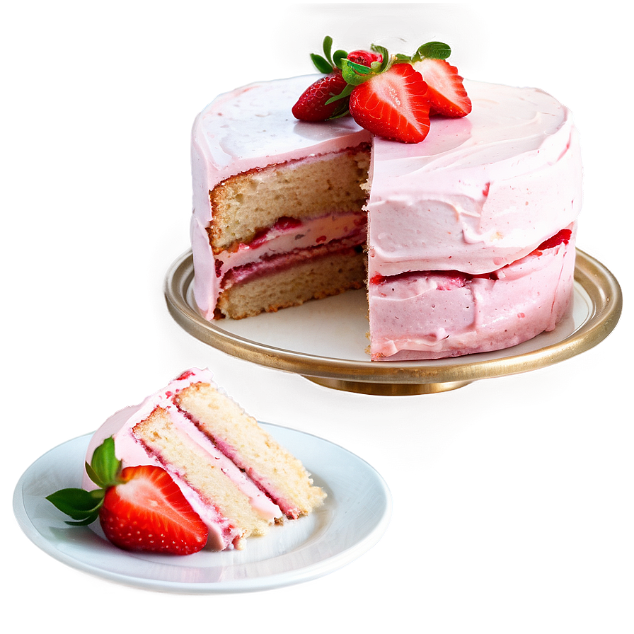 Vegan Strawberry Cake PNG ebc PNG image with a transparent background, free high-resolution download