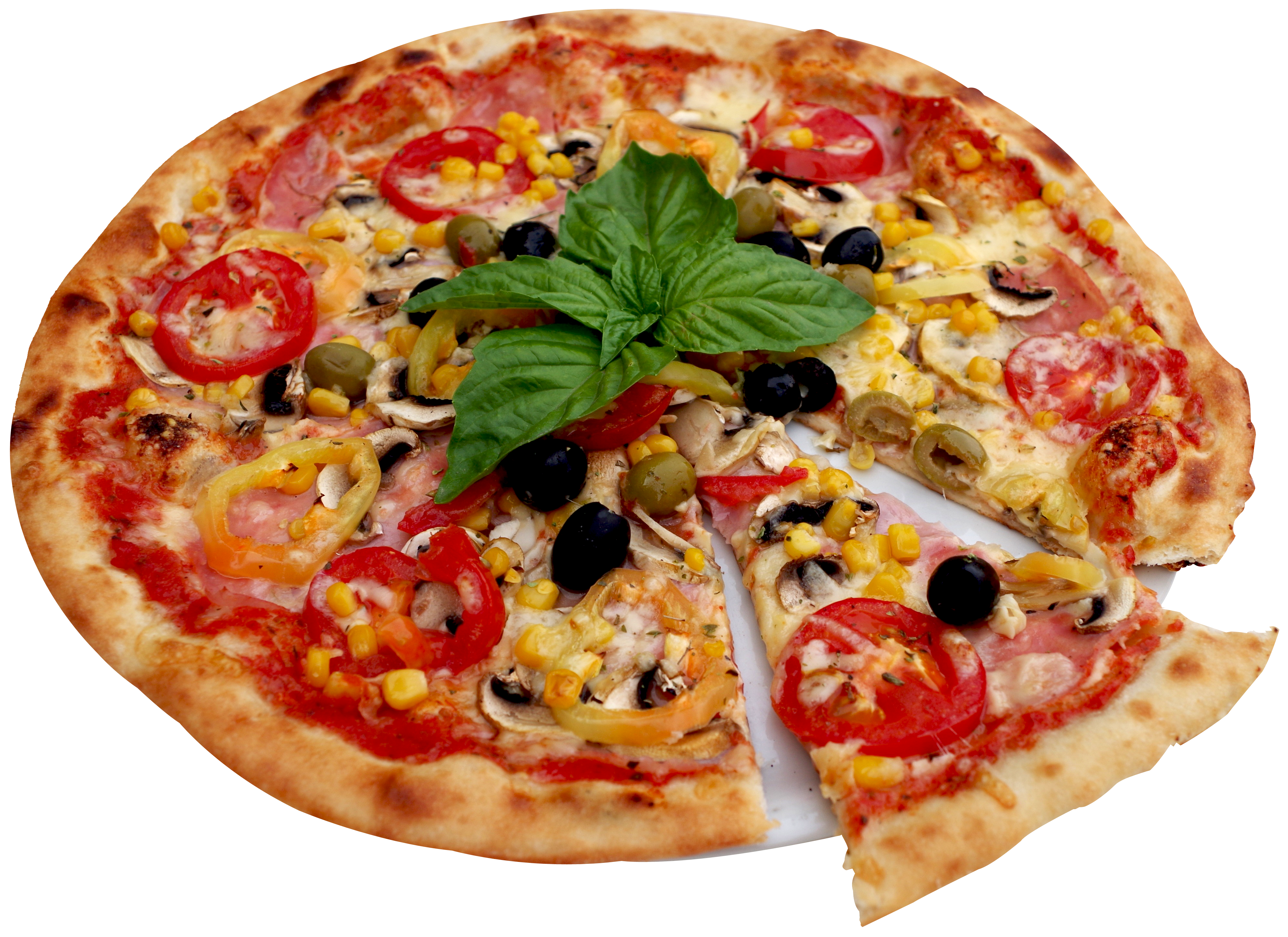 Vegetable Topped Pizzawith Basil