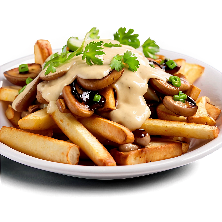 Vegetarian Poutine With Mushroom Png 61