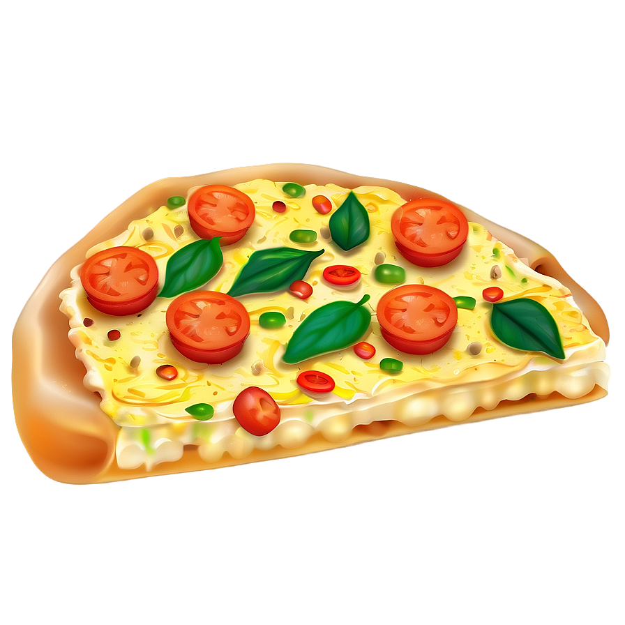 Veggie Pizza Vector Illustration Png Lnm